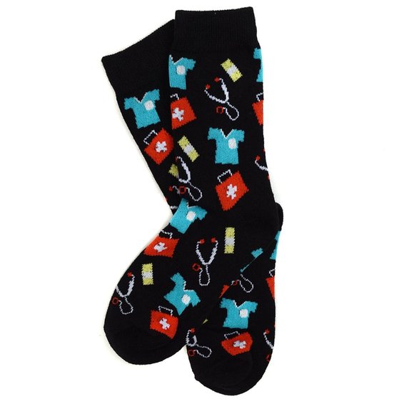 Women's Doctor/Nurse Pattern Novelty Socks - Picture 2 of 3